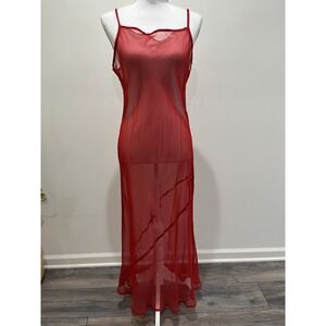 Vtg Moda International Maxi Dress Sz 14 Sheer Y2K Boho Indie Festival 90 USA